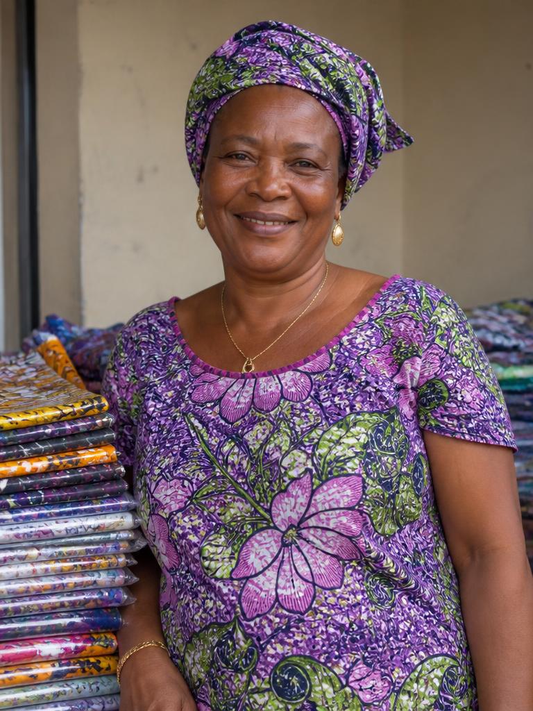 Portrait of a Nigerian fabric trader