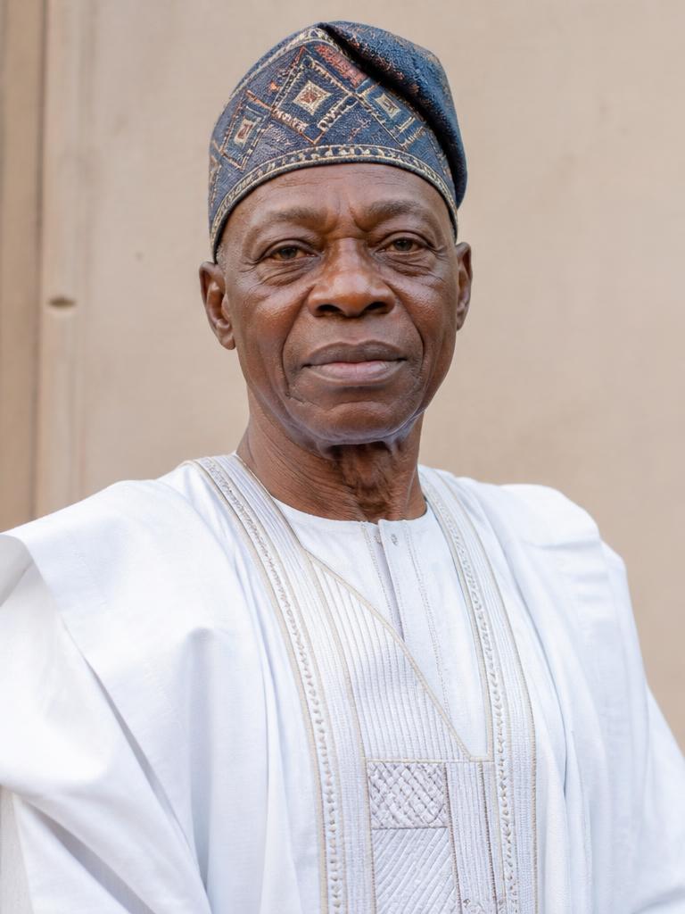 Portrait of an older Nigerian man in traditional attire