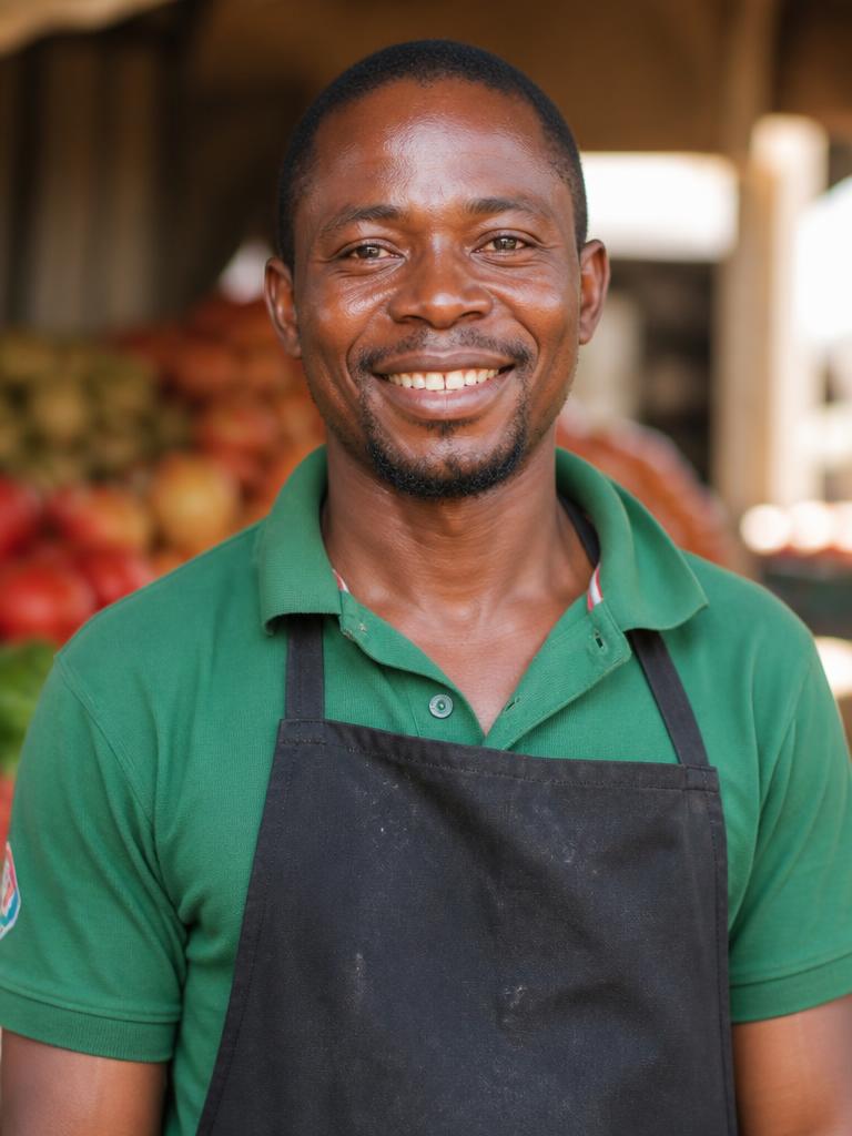 Portrait of a Nigerian market trader