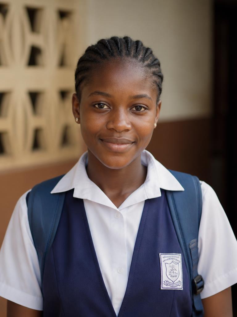 Portrait of a Nigerian schoolgirl in uniform